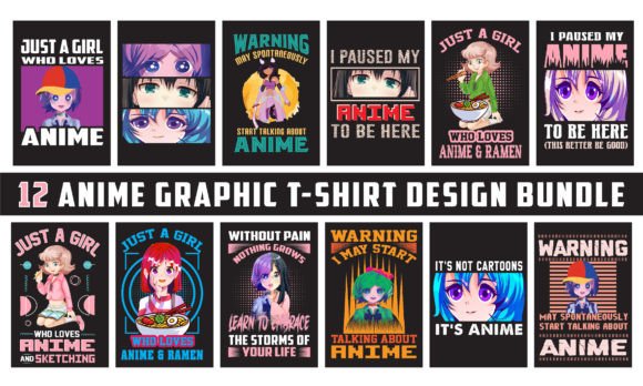 Anime Graphic T Shirt Design Bundle for Creators