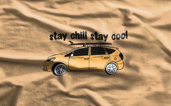 The Hand-Drawn Vibe of the Car Surf Board Tee Graphic